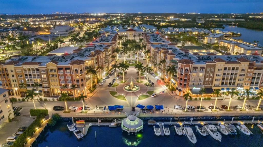 aerial of bayfront naples