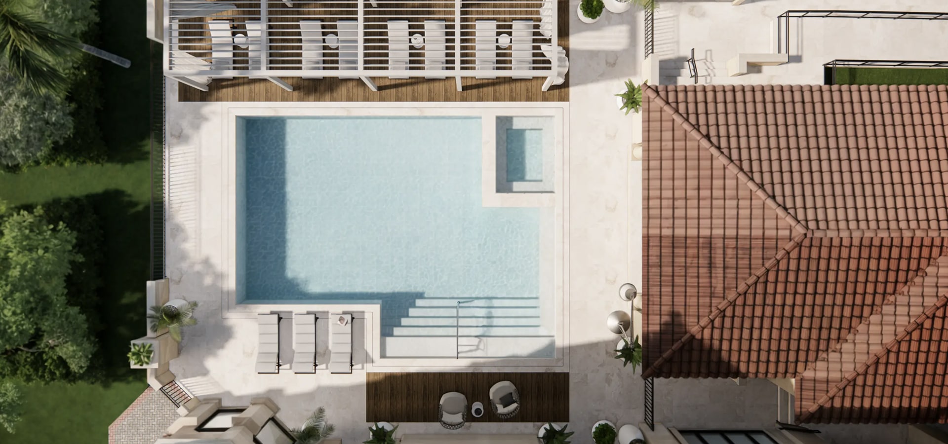 Palazzo Bayfront Naples pool deck aerial