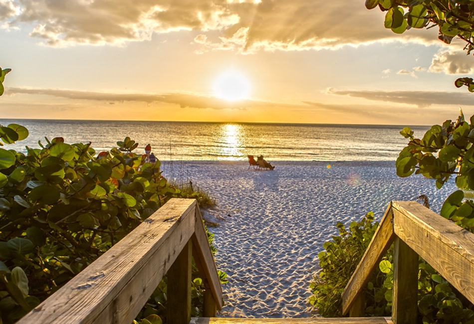 Naples Florida Beach at sunset